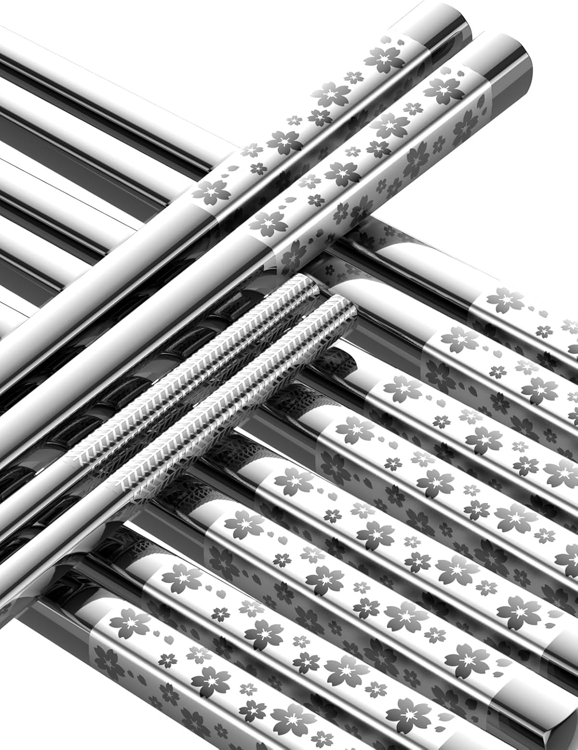Sakura Stainless Steel Chopsticks (5 Pairs)